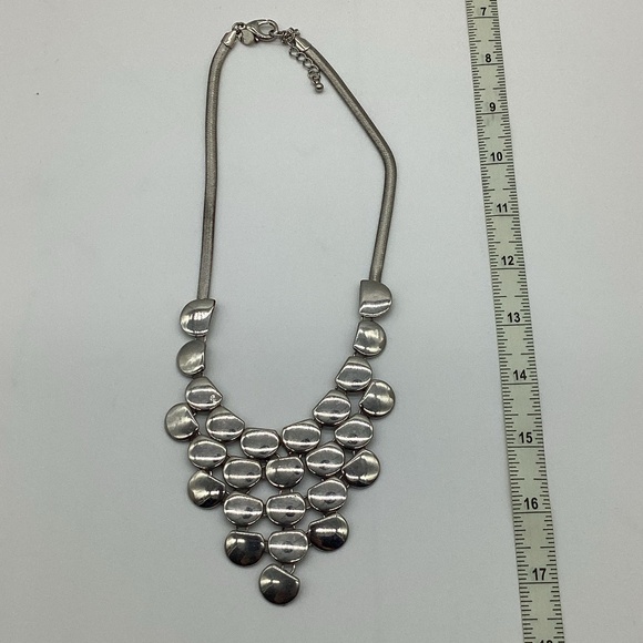 2045. Round Multi-Layered Silver V-Shaped Necklace VGUC
 - Picture 3 of 4